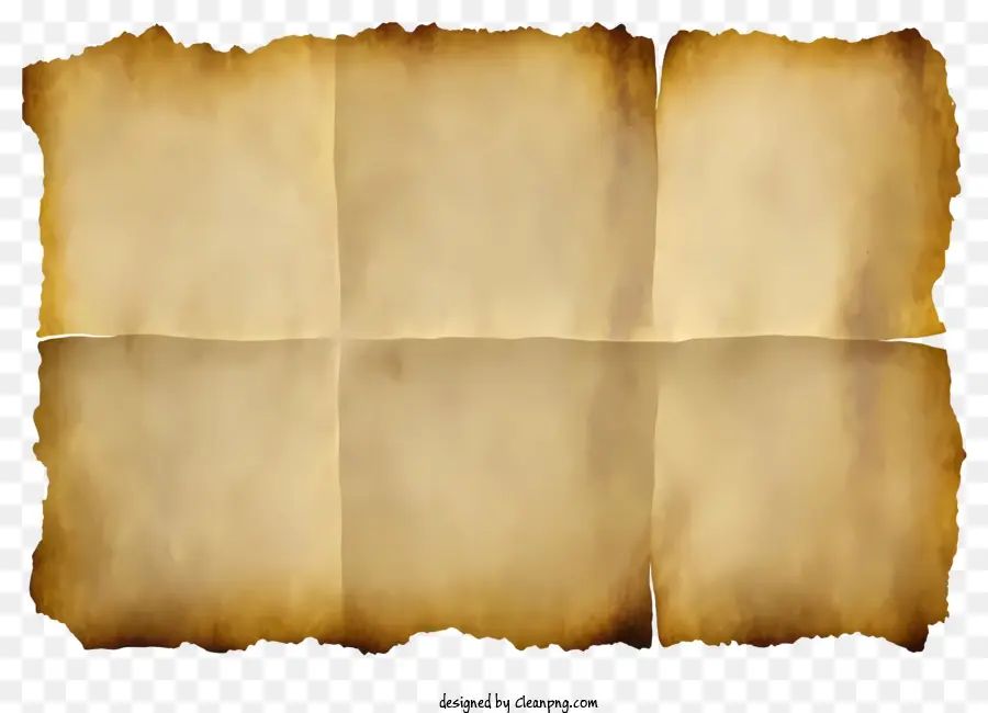 Altes Pergamentpapier vergilbter Papiertextur gefaltetes Papierfaltenpapier - Altes Pergamentfoto mit zerrissener und faltiger Textur