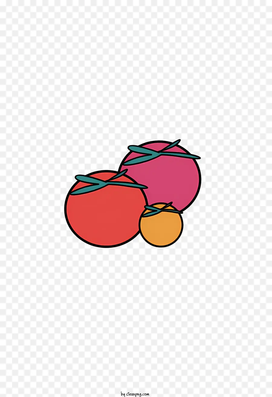 trái cây có kết cấu màu đen đầy kết cấu màu đen đơn giản - Ba loại trái cây đầy màu sắc được sắp xếp trong một vòng tròn