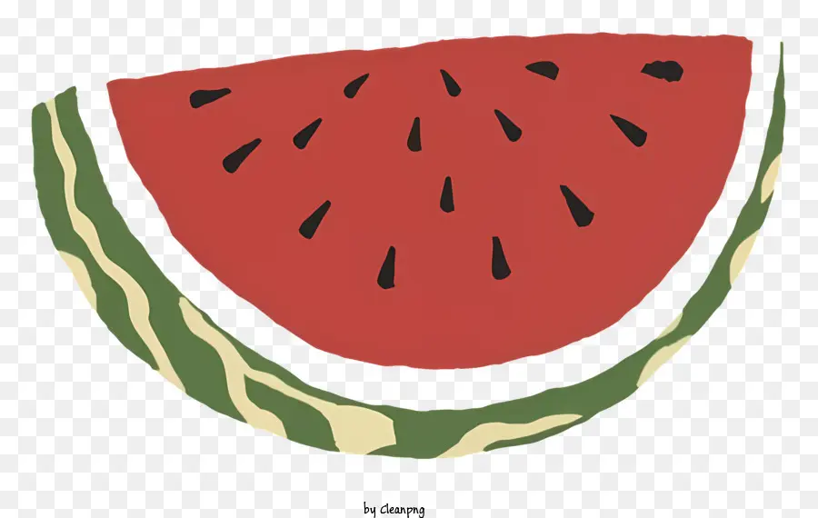 Wassermelone - Rote Wassermelonenscheibe auf weißer Oberfläche, schwarzer Hintergrund