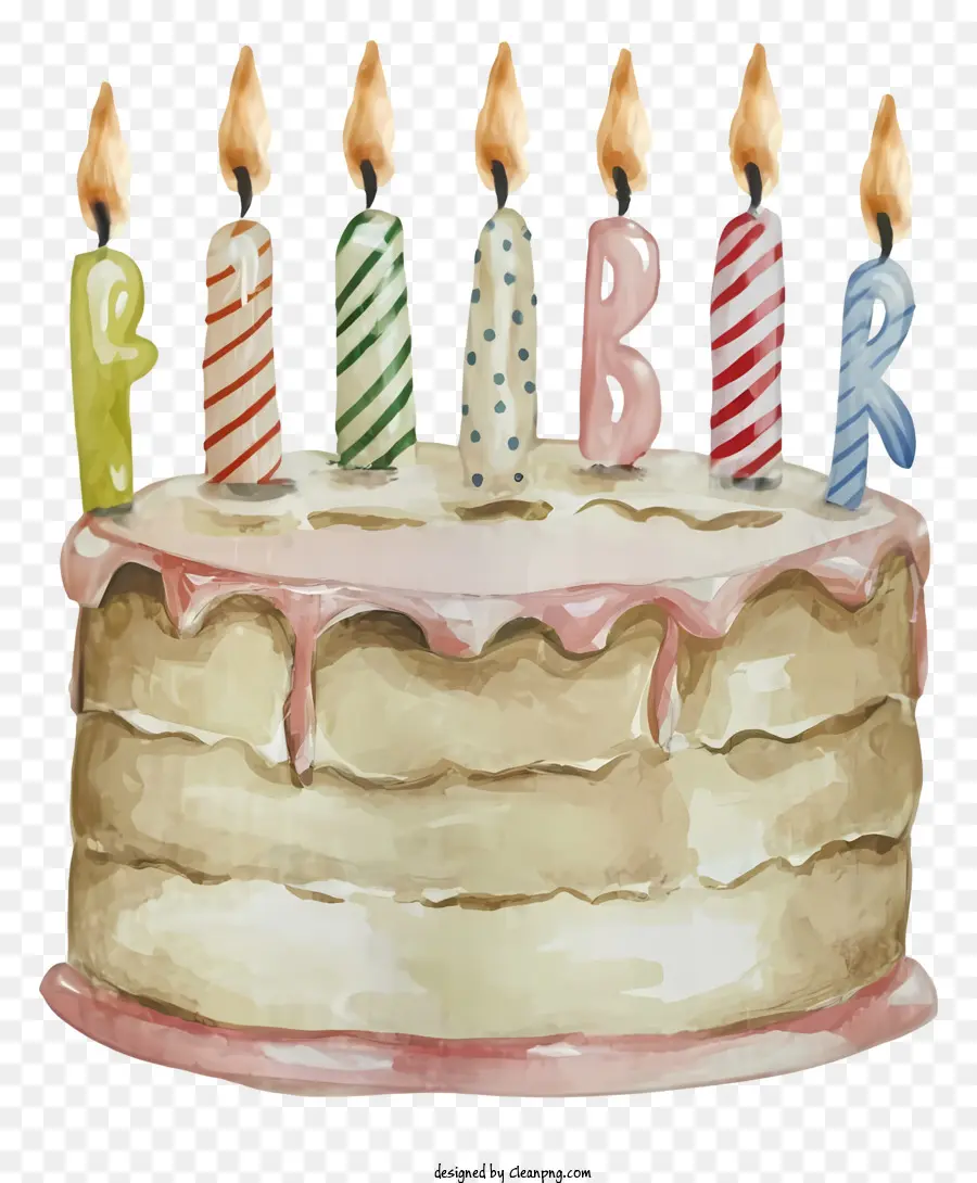 Geburtstagskuchen - Kuchen mit Kerzen und 