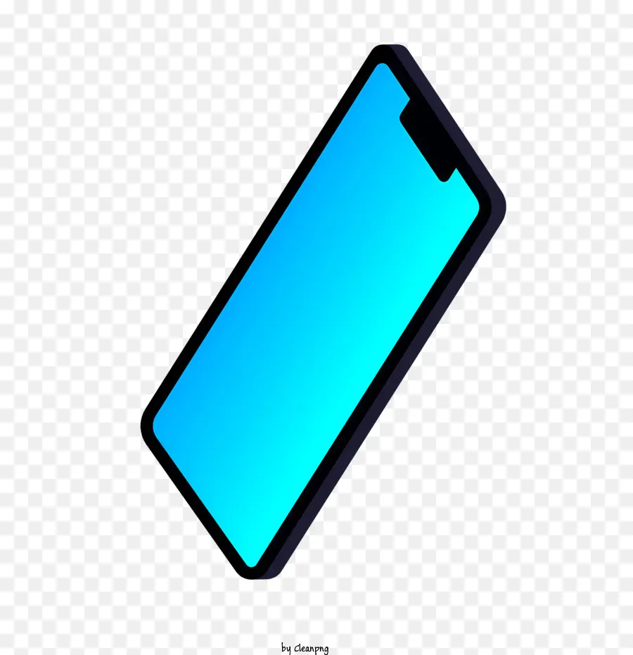 smartphone sfondo nero schermo blu striscia nera design elegante - Un elegante smartphone con sfondo nero e schermo blu