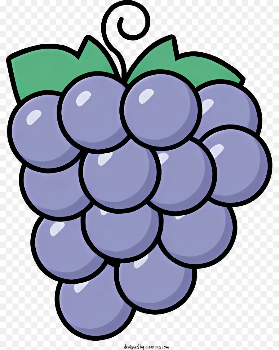 uva da cartone animato uva viola cluster uva appesa uva realistiche - Immagine realistica dei cartoni animati di uva viola cerosa