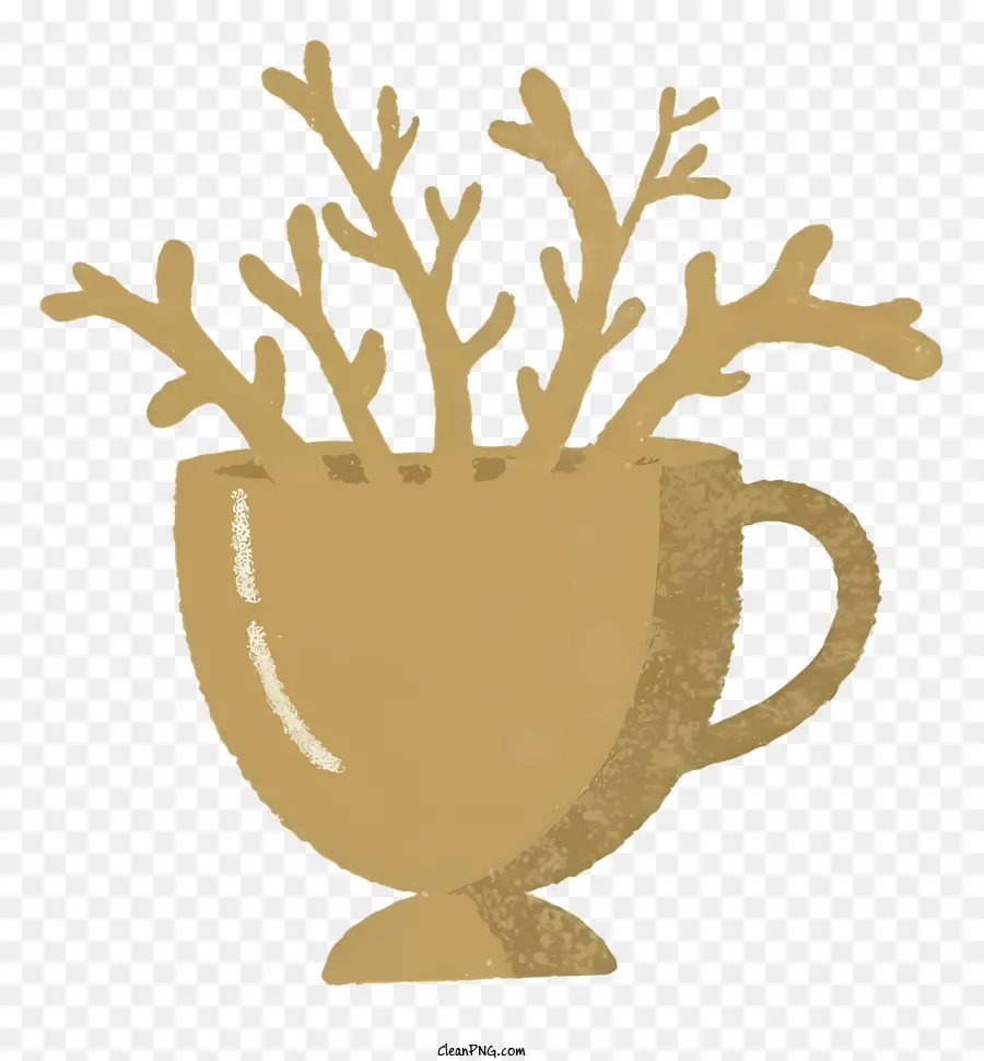 tazza d'oro di alghe decorative tazza di alghe decorazione oro con alghe - Coppa d'oro piena di alghe