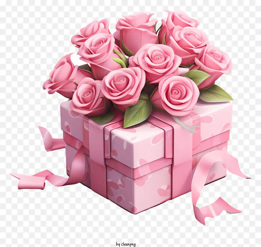 scatola regalo - Scatola regalo rosa con apertura a forma di cuore, rose all'interno