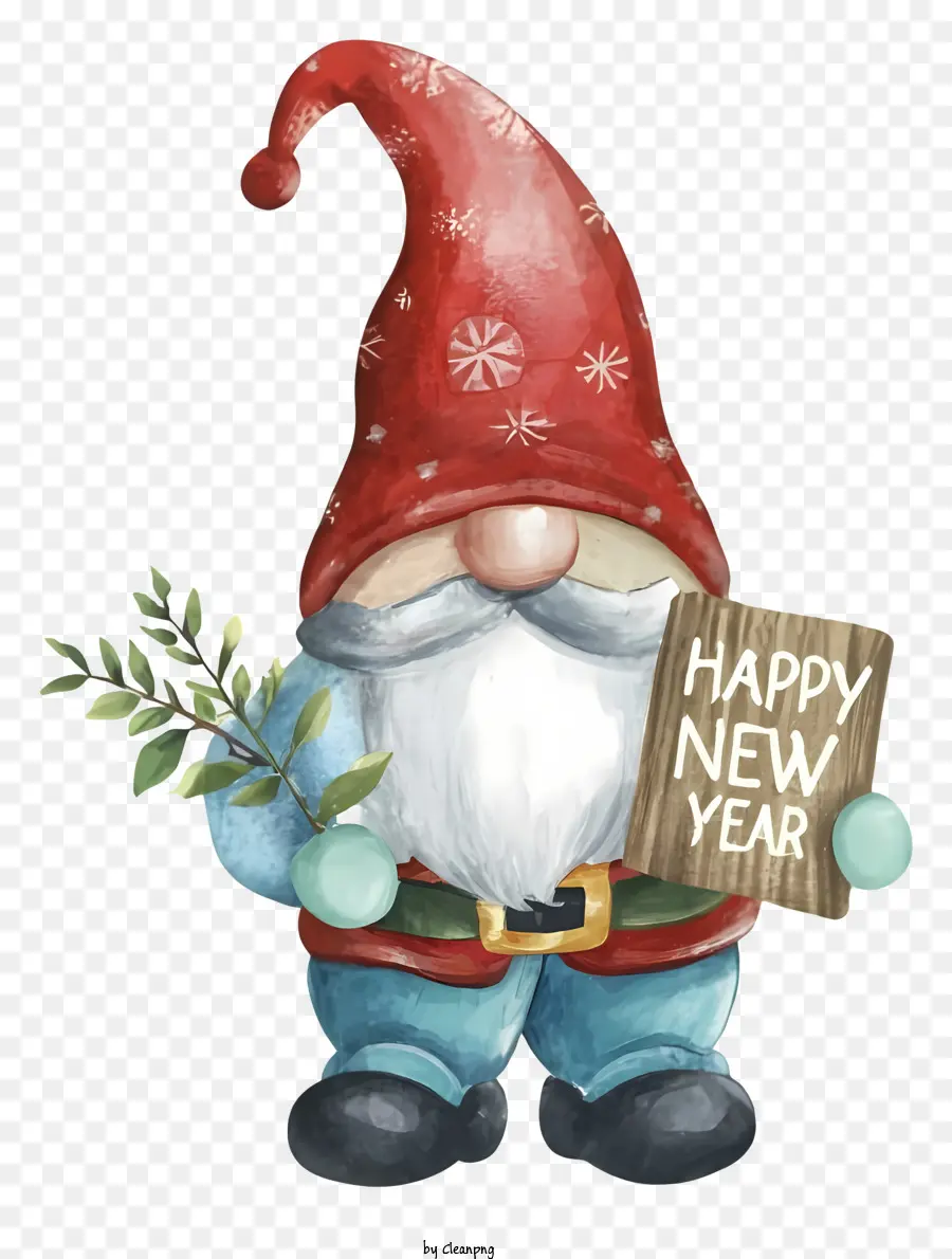 felice anno nuovo - Il cartello festivo di detenzione di gnome accoglie il nuovo anno