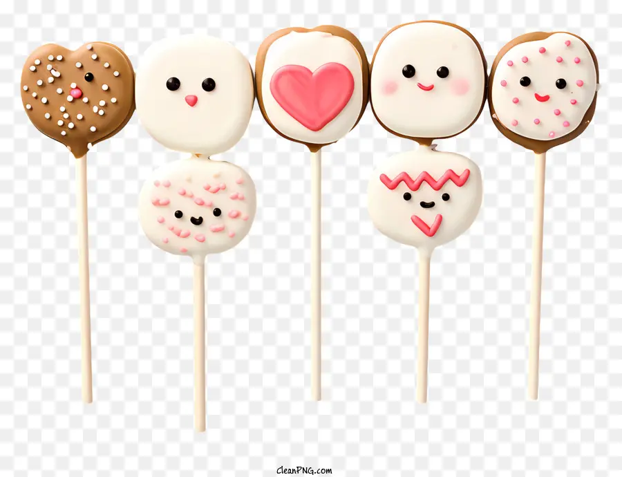 Desserts lächelnde Gesichter Hearts Stars Group - Lächelndes Gesicht, Herz und sternförmige Desserts