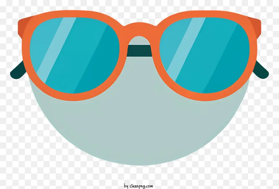 occhiali con lenti arancione lenti tinte blu piste nasale trasparente vista frontale degli occhiali contorno nero su templi - Occhiali con lenti arancioni, cornice nera, templi bianchi