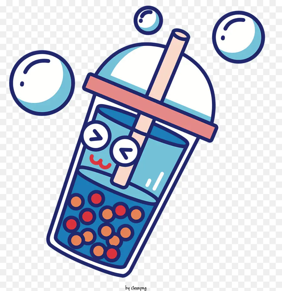 nhân vật hoạt hình Bubble Bubbles Funny Holding Cup - Nhân vật hoạt hình đen và trắng giữ cốc
