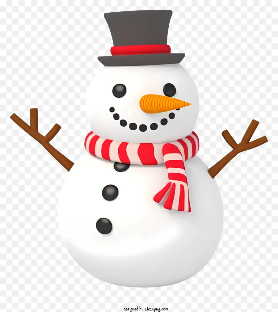 Snowman Snowman dei cartoni da neve con Spaiola per la sciarpa con cappello a cilindro Happy Snowman Emox Expites - Happy Cartoon Snowman che agita con eccitazione