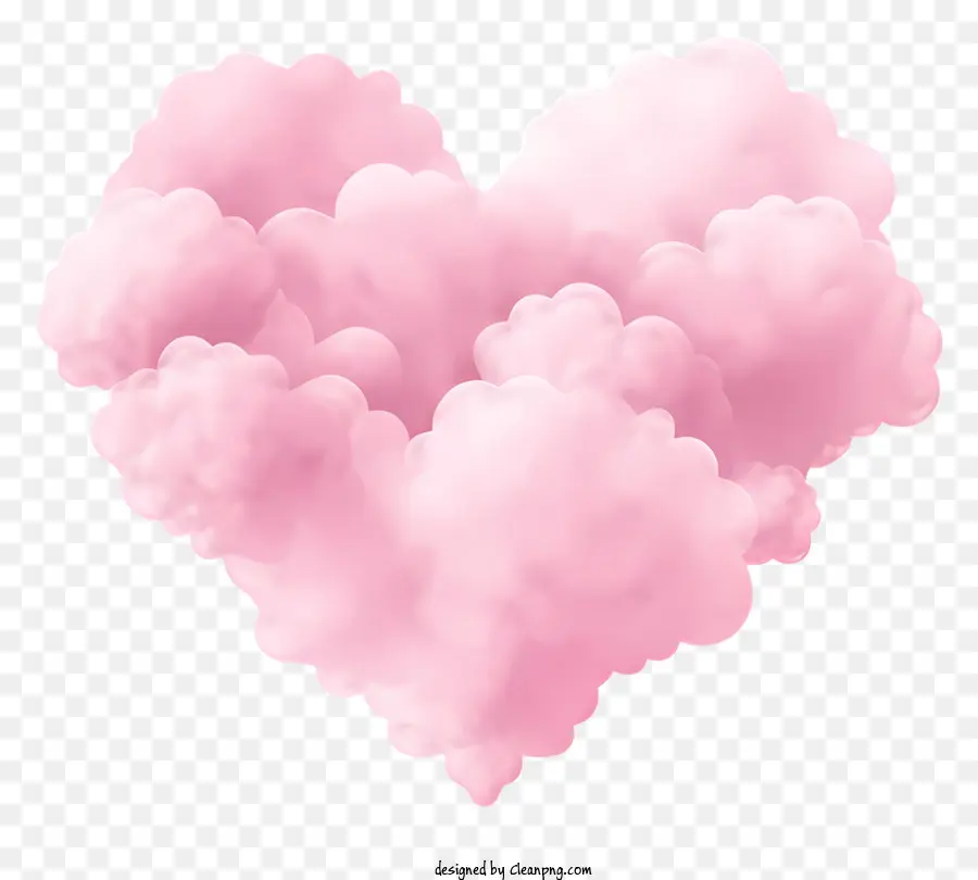 rosa Wolkenherde herzförmige Wolken Dunkle Wolken dunkler Himmel rosa Herz - Rosa herzförmige Wolke gegen den dunklen Himmel