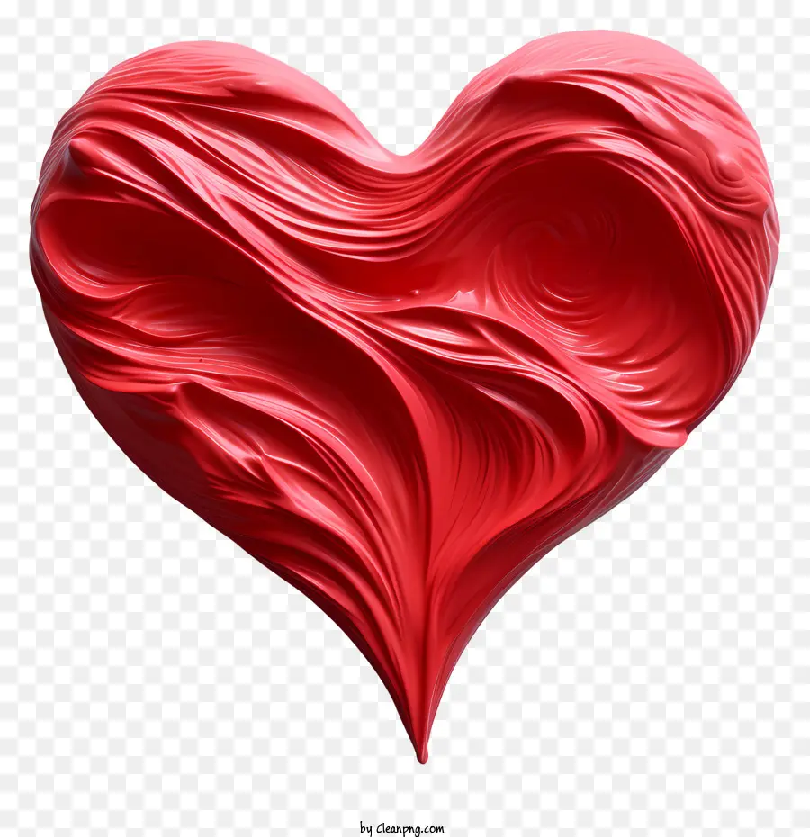 Herzform - Wirbelnder rotes flüssiges Herz in zwei Hälften geschnitten