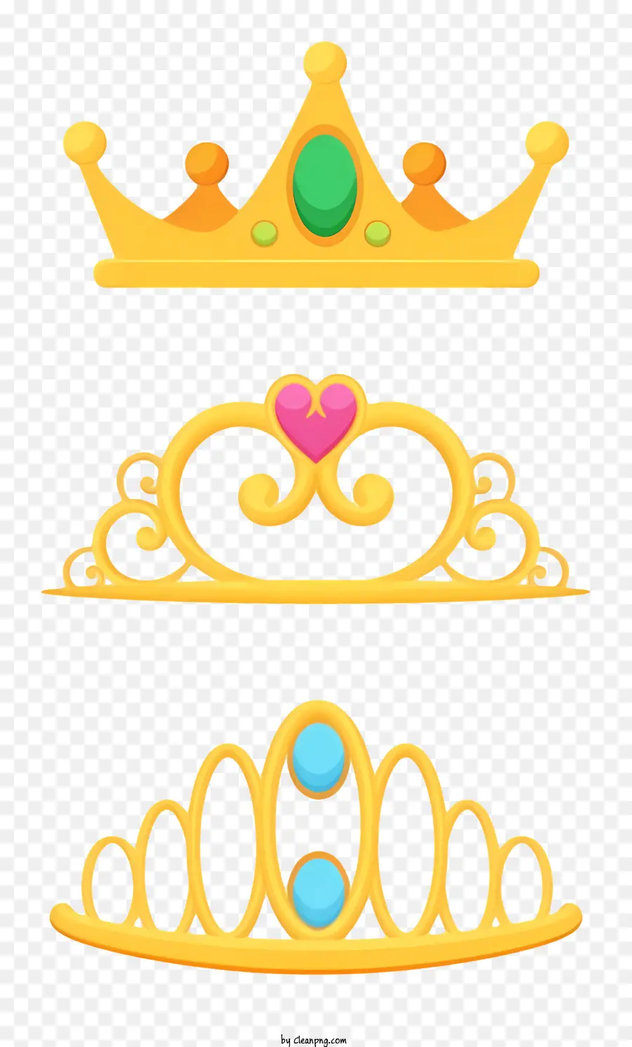 corone dorate corona ingioiellate forme corona taglie coronate corona - Tre corone d'oro di forma, dimensioni e colore variabili