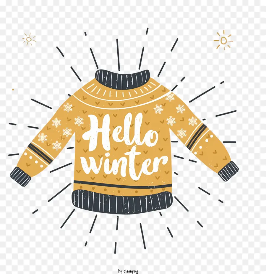 Hallo winter - Gelb `Hallo Winter 'Pullover, gemütlicher Freizeitstil