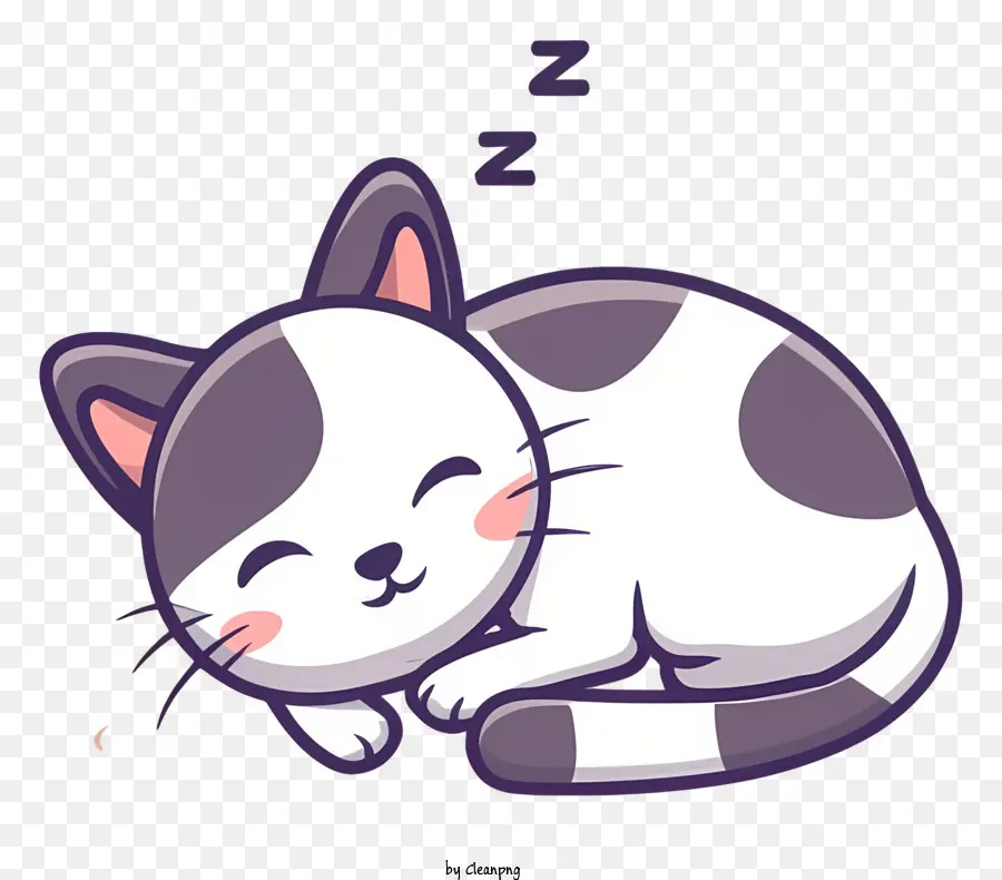Katze schlafende süße Katze entzückende Kätzchen schlafende Katze mit geschlossenen Augen weiße Katze mit schwarzen Markierungen - Entzückende Katze, die auf dem Rücken schläft: süß und gemütlich