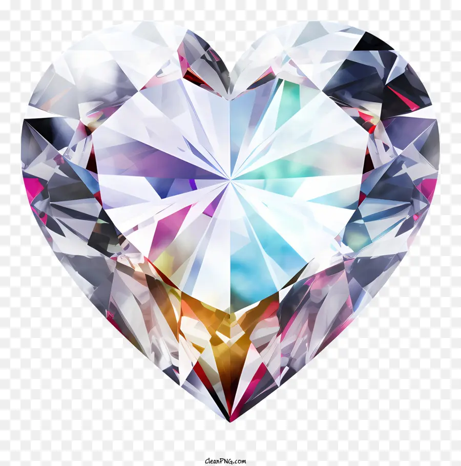 Herzförmige Diamant farbenfrohe Lichter Schmuck Diamantring Diamant Halskette - Herzförmiger Diamant mit farbenfrohen Lichtern auf der Oberfläche