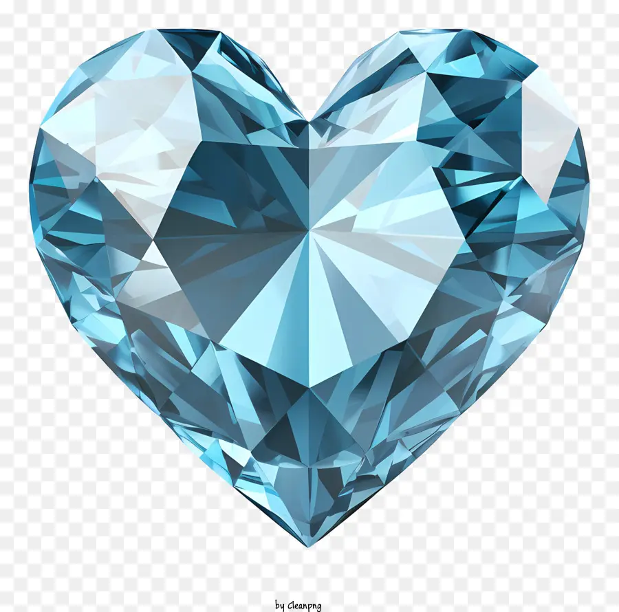 Diamond a forma di cuore Diamond Gioielle - Disposizione a diamante blu a forma di cuore su sfondo scuro