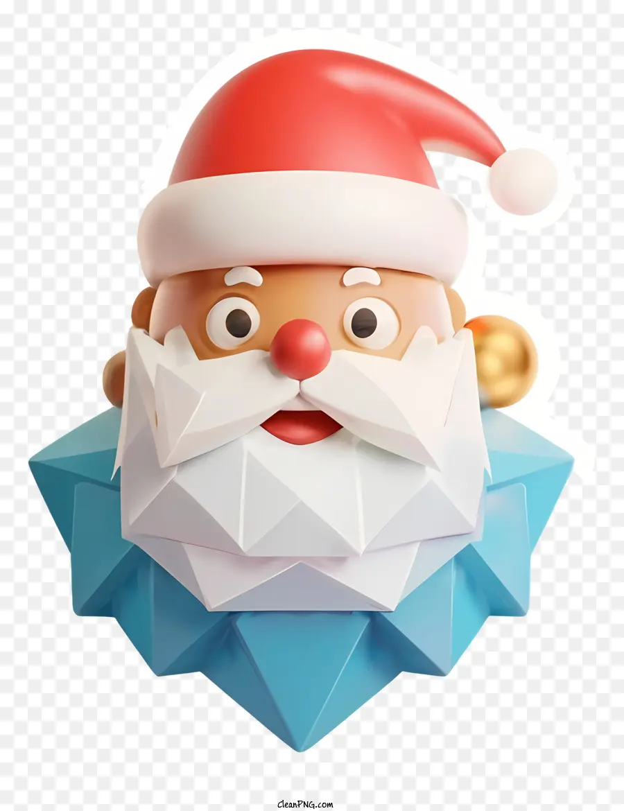 Weihnachtsmann - 3D -Modell des lächelnden Santa Claus -Profils