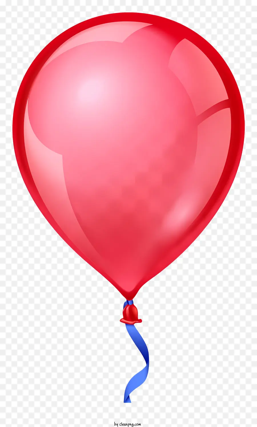 Roter Ballon - Roter Ballon mit blauem Band, transparentem Material, Schnur