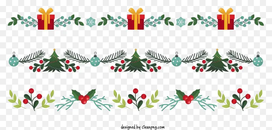 Weihnachten design - Dekorative Grenze mit Elementen zum Thema Urlaub, geeignet für Weihnachtsdesign