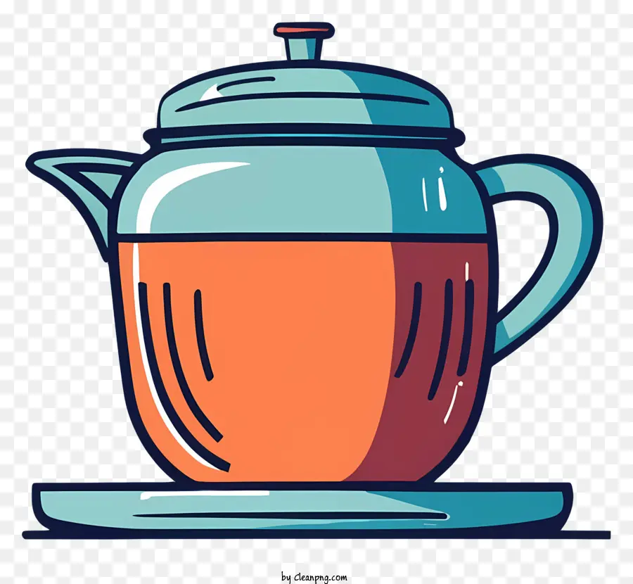 ấm trà màu đỏ hình trụ màu đỏ - Ấm trà đỏ trên đĩa trắng với nền đen
