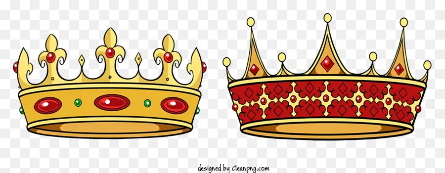 Krone - Königliche Goldkrone mit roten, grünen und gelben Juwelen