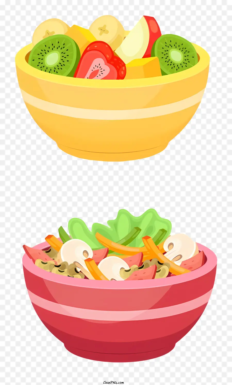 cibo sano - Ciotola colorata di cibo con frutta e verdura
