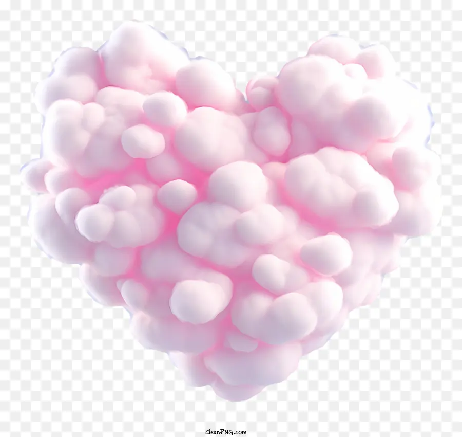 Pink Herz abstraktes Herzform Wolkige Textur weiße Wolken braune Wolken - Abstraktes rosa Herz mit weißen und braunen Wolken