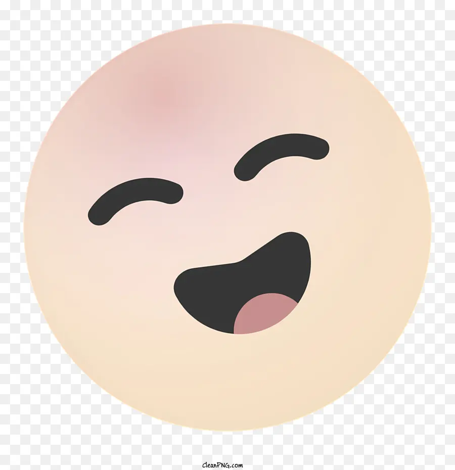 glückliches Gesicht - Happy Emoji mit geschlossenen Augen, hellgelbe Farbe