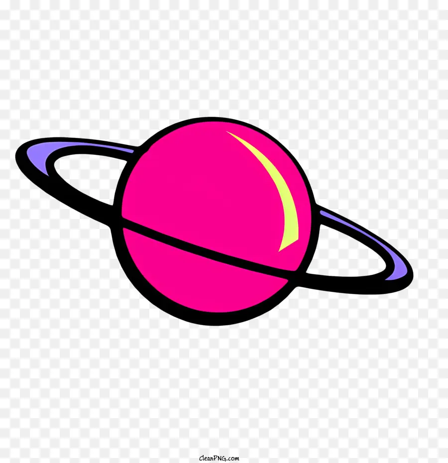pink planet yellow ring sphere no features planet image