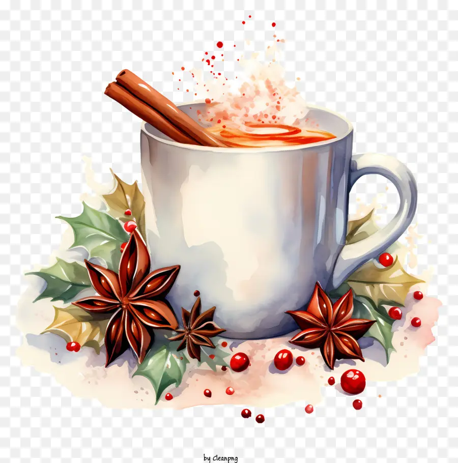 cocoa hot chocolate cinnamon sprinkle mug whipped cream