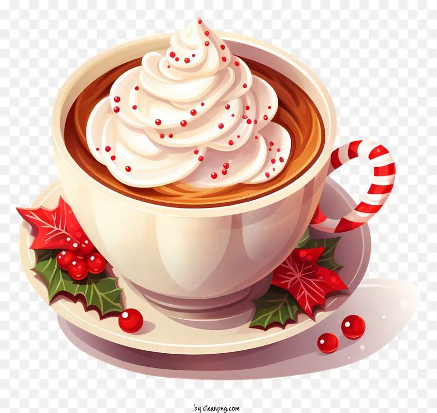 nastro rosso - Accogliente cioccolata calda natalizia con decorazioni festive