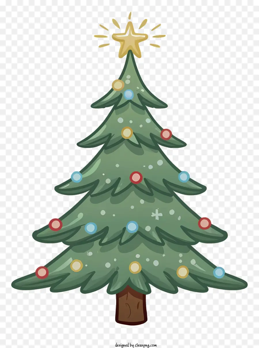cây giáng sinh - Cây Giáng sinh có đèn nhiều màu trên nền đen