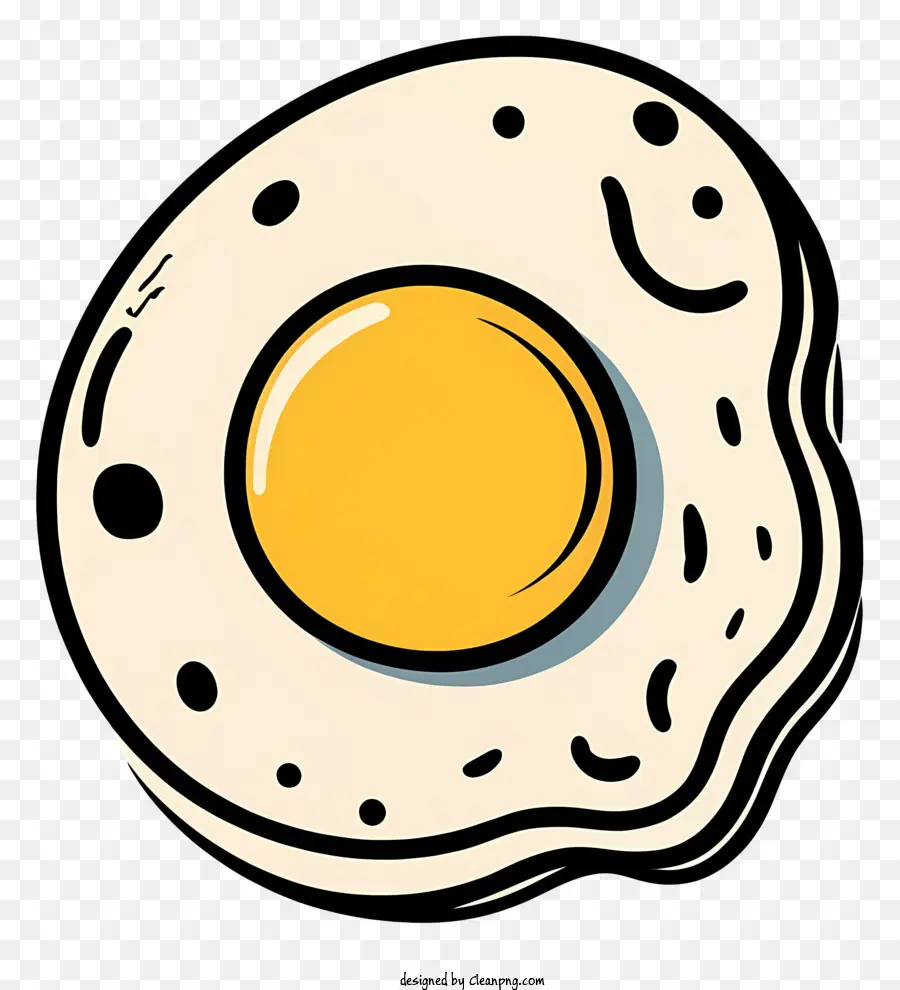 gebratenes Ei schwarzer Hintergrund gelbe Ei kleiner Plattenkriss Kreuz Muster - Gebratenes Ei mit gelbem Eigelb auf schwarzer Teller
