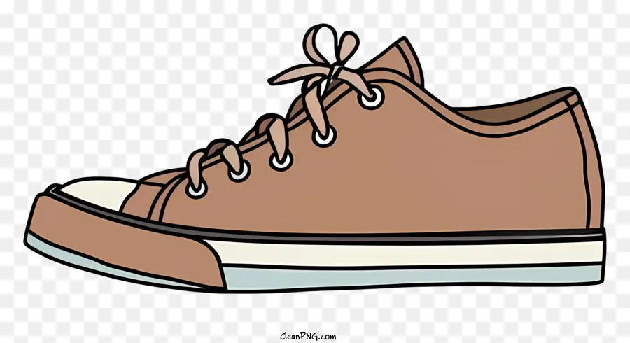 scarpa di pelle in gomma slaccia pizzo scarpa scarpa marrone ipoti bianchi - Scarpa in pelle marrone con lacci bianchi, forma rettangolo