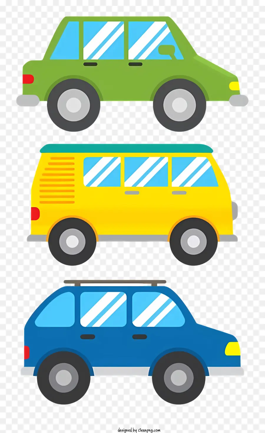 Autos rotes Auto blaues Auto gelbe Auto geparkte Autos - Illustration von rot, blauen und gelben geparkten Autos