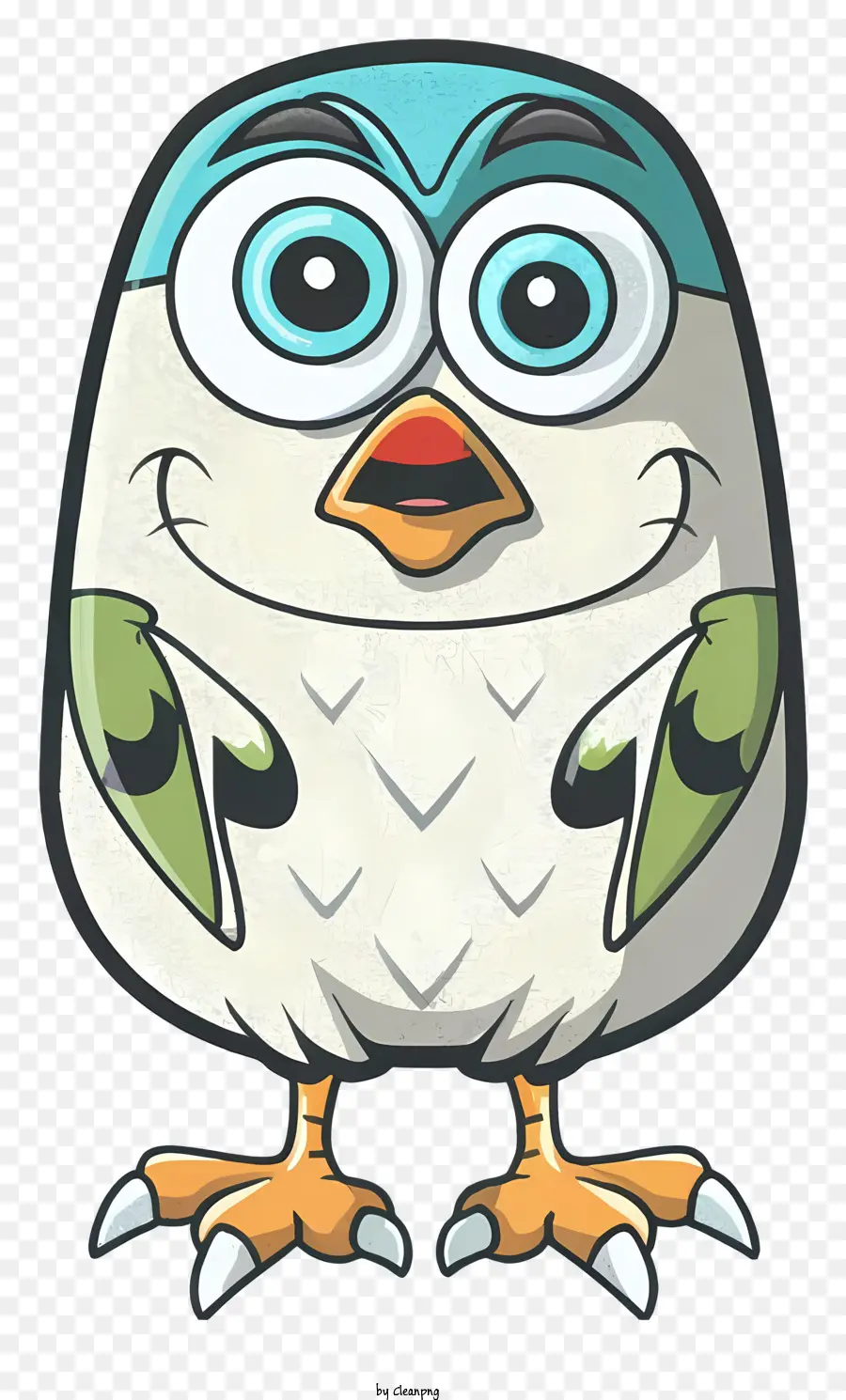 cartoon uccello - Uccello cartone animato con occhi grandi e sorridenti