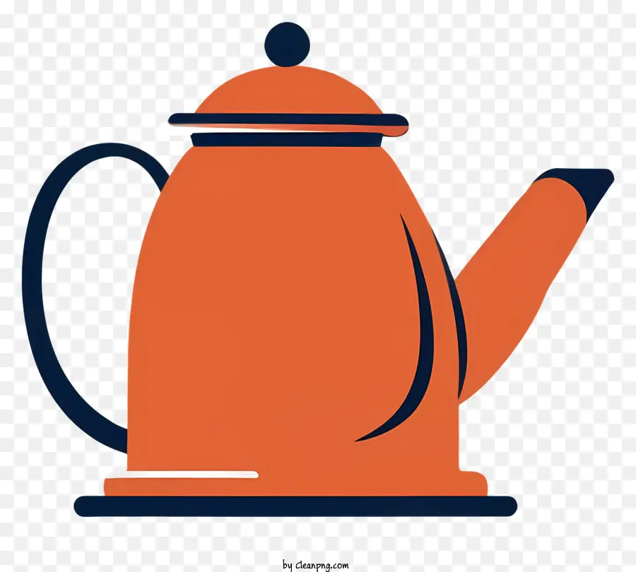orange kettle steam spout large kettle kettle with steam black surface