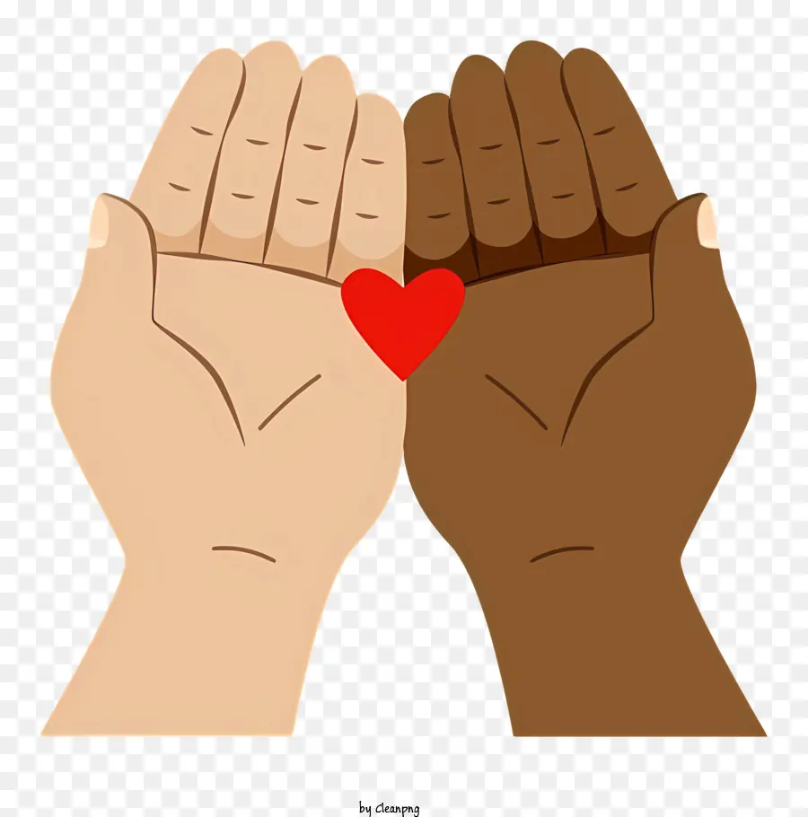 simbolo dell'amore - Immagine simbolica di diverse mani che stringono il cuore