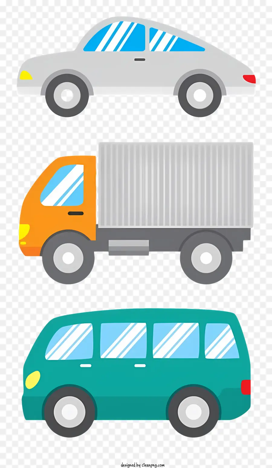 trái cam - Ba chiếc xe, bao gồm một chiếc xe tải, đậu trên bề mặt tối