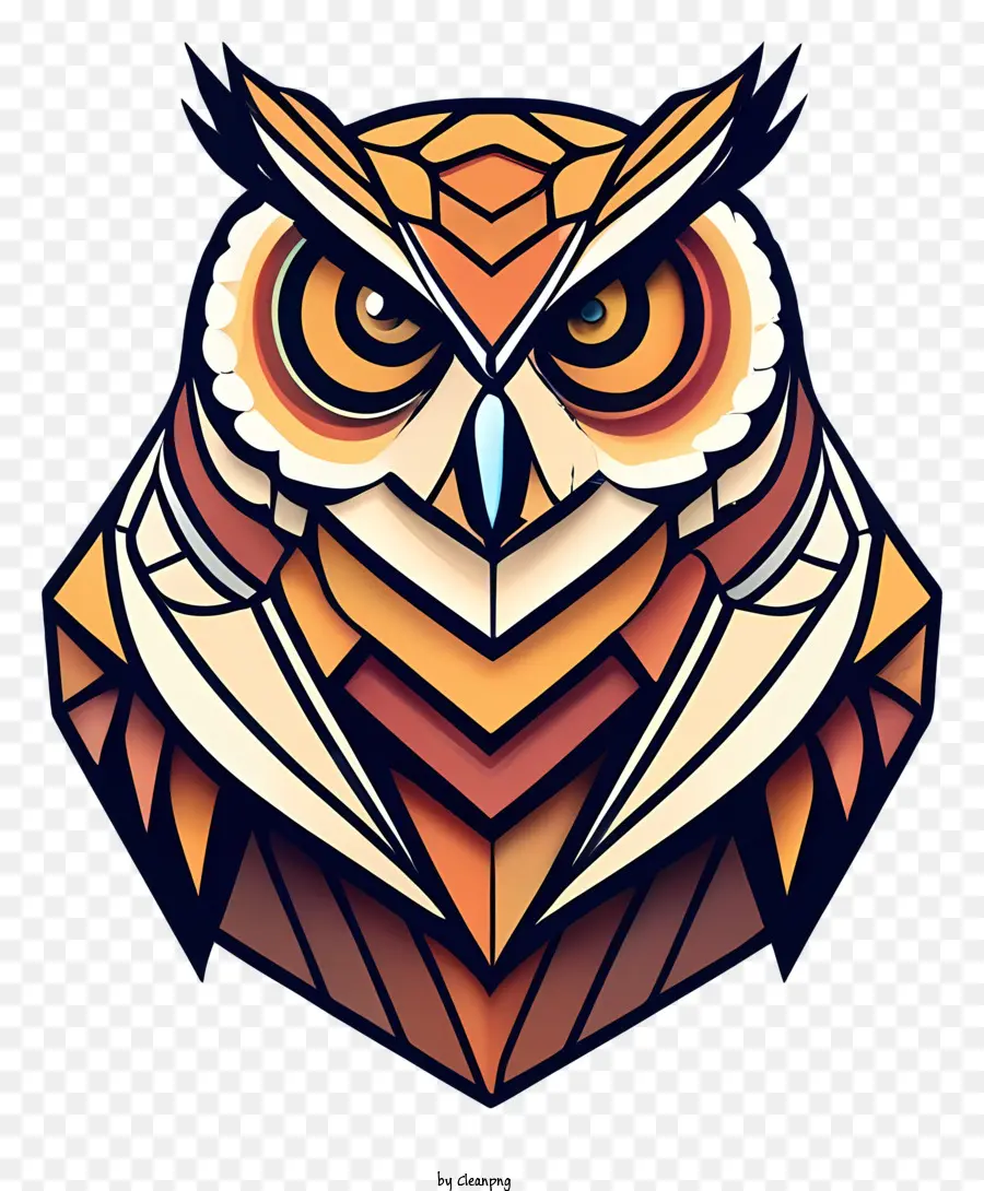 owl stylized representation geometric angular