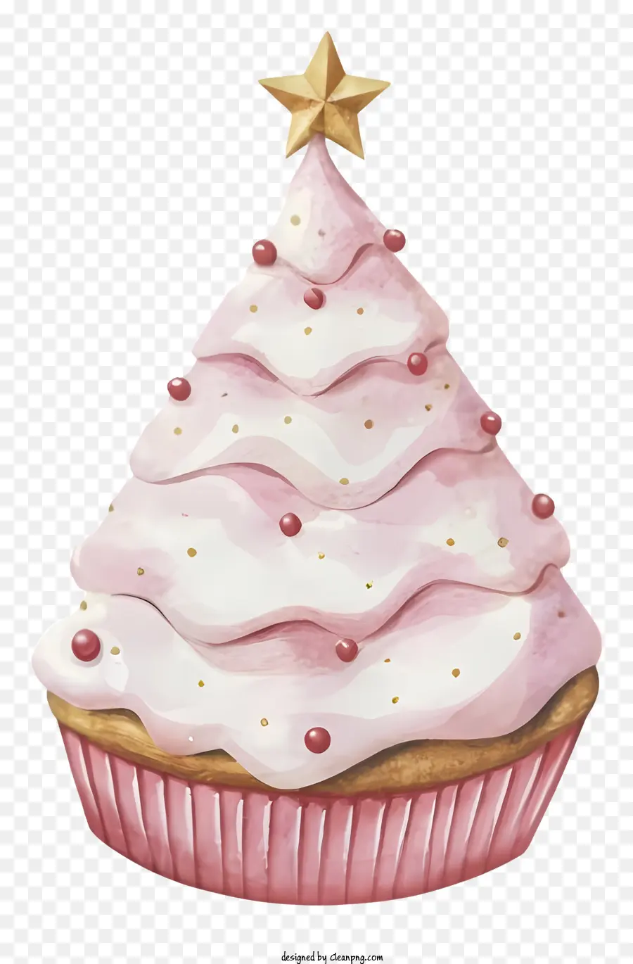 rosa Kuchenkuchen Dekoration Sterndekoration weiße Zuckerguss rosa Streusel - Netter rosa Kuchen mit Stern für den Gebrauch von Kindern