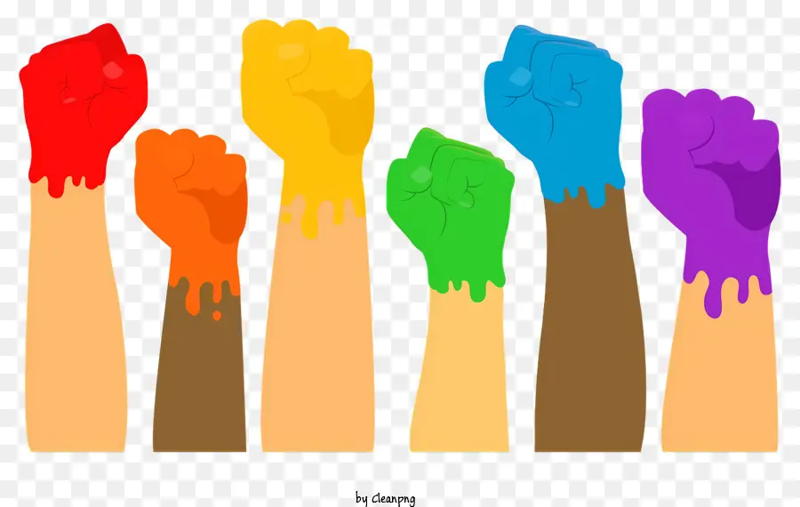 Friedenszeichen Einheit Hände Vielfalt Farbe - Bunte Hände, die Friedenszeichen zeigen, symbolisieren die Einheit