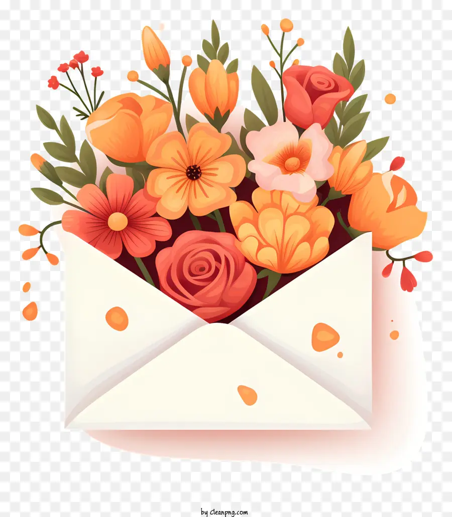 Blumenstrauß - Bunte Blumen im Umschlag mit Wassertropfen