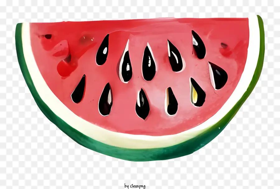 Wassermelone - Wassermelonenscheibe mit rotem Fleisch und Samen