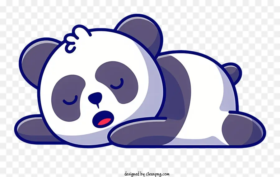 gấu gấu gấu hoạt hình gấu trúc dễ thương panda panda panda panda với miệng mở - Phim hoạt hình gấu trúc nằm xuống với miệng mở
