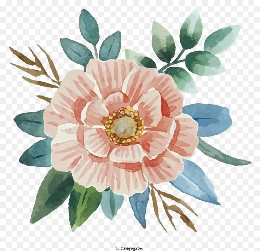 rosa Blume - Symmetrische rosa Blume mit gekräuselten Blütenblättern