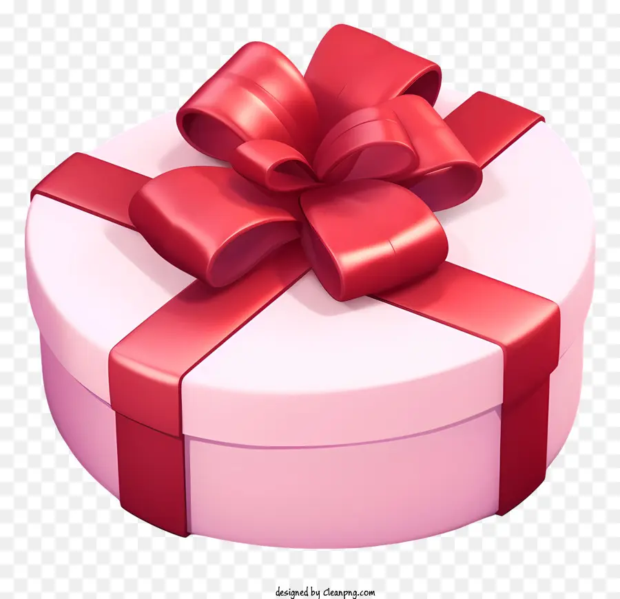 scatola regalo - Scatola rosa con nastro rosso, potenziale regalo all'interno