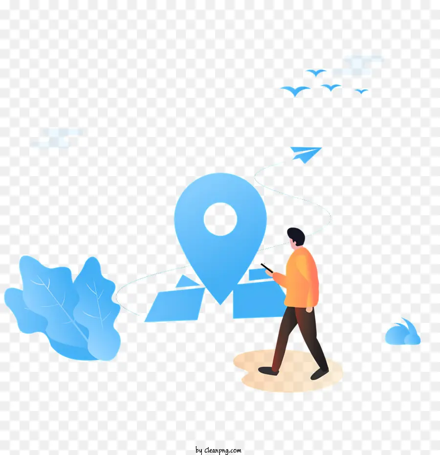 map search blue map marker bird trees