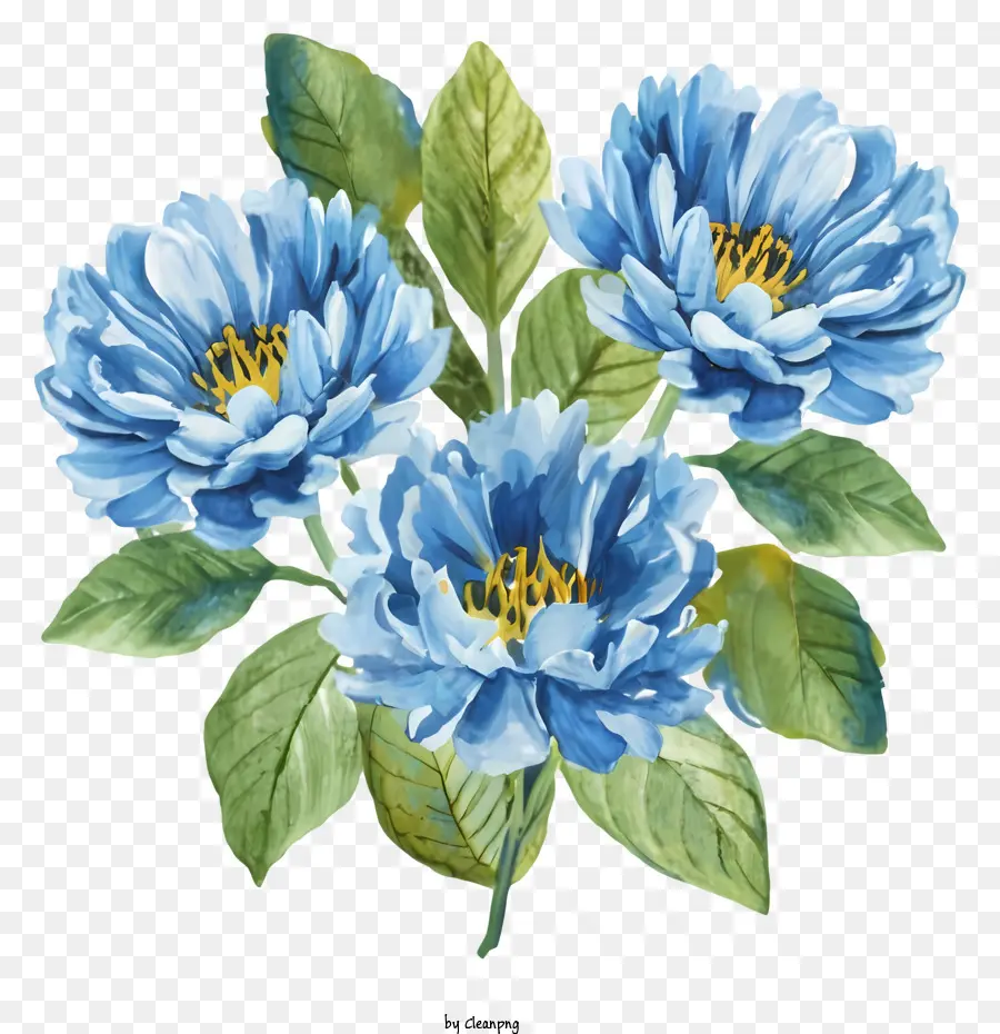 Hoa màu xanh lá xanh lá màu xanh lam nền hình tròn mẫu hình xoắn ốc - Hoa màu xanh tròn với lá xoắn ốc màu xanh lá cây