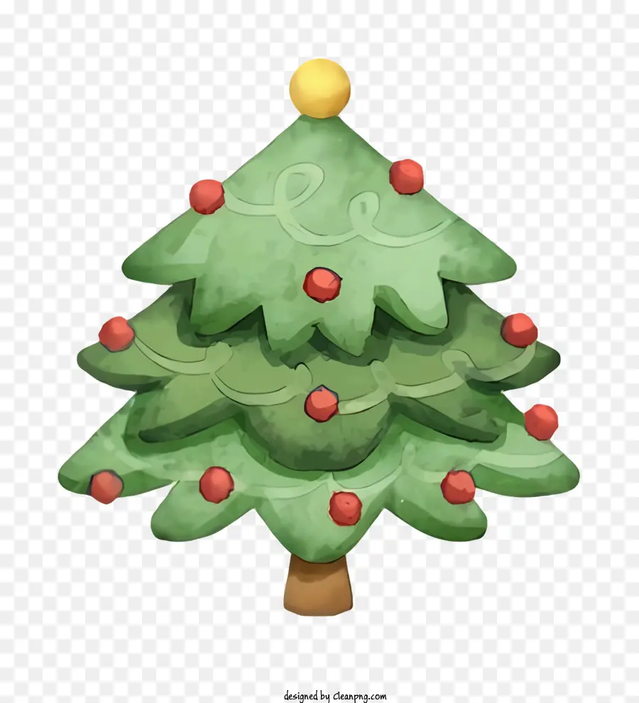 Weihnachtsbaum - Cartoon Weihnachtsbaum mit Ornamenten und Geschenken